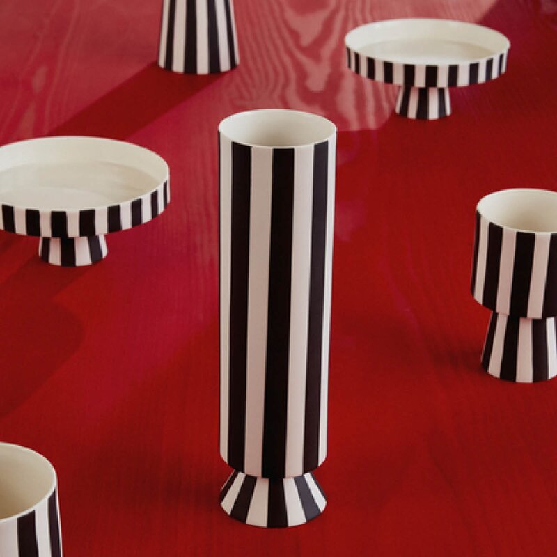 OYOY Toppu vase 31 cm hvit/svart