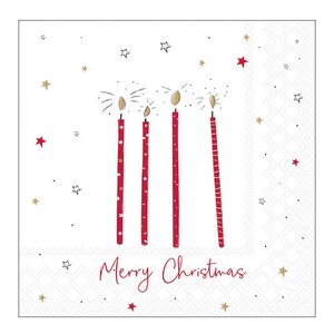 Ambiente Serviett 33x33 cm 20 stk X-Mas Candles