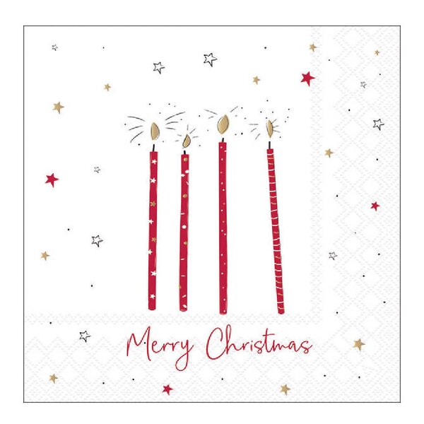 Ambiente Serviett 33x33 cm 20 stk X-Mas Candles