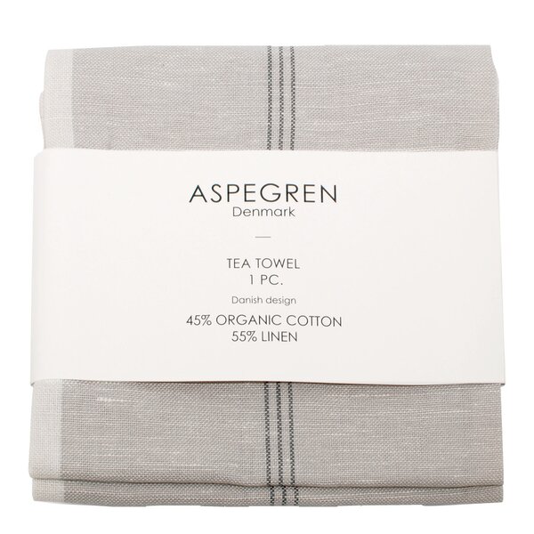 Aspegren – Pinstripes kjøkkenhåndkle 50×70 cm silver gray