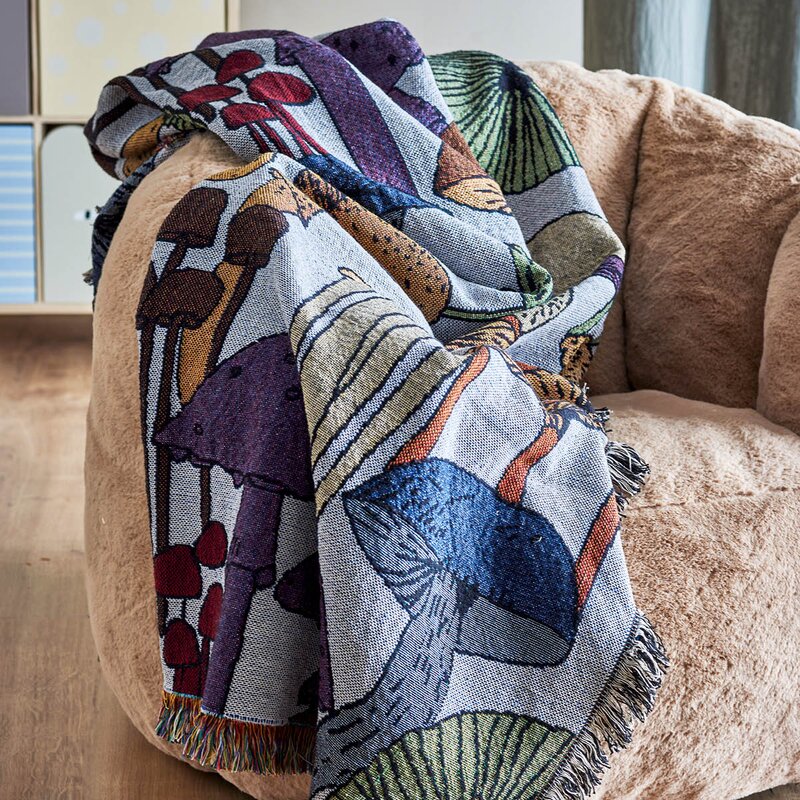Bloomingville MINI Sonam pledd 160x130 cm flerfarget