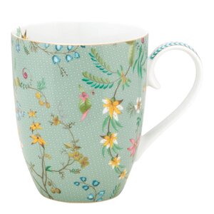 Pip Studio Jolie Flowers krus stor 36,5 cl lyseblå