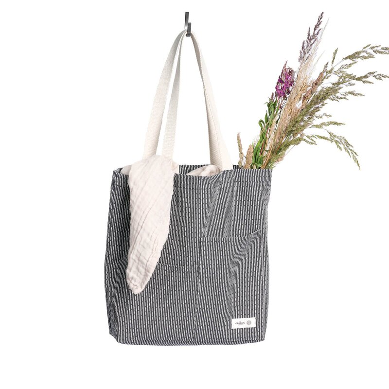 The Organic Company Piqué handlenett 30x35 cm evening grey