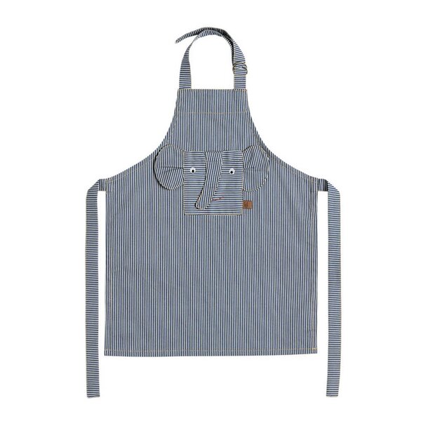 OYOY Striped Denim Elefantforkle forkle 56x44 cm blue