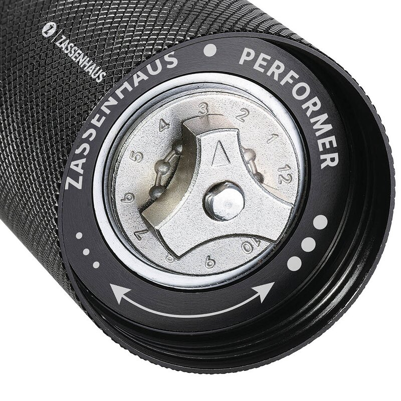 Zassenhaus Performer pepperkvern 13 cm valnøtt/svart