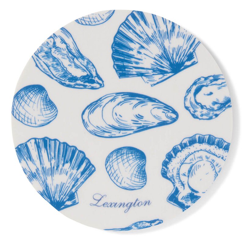 Lexington Glassunderlegg 4 stk laminert dobbelsidig blå/hvit