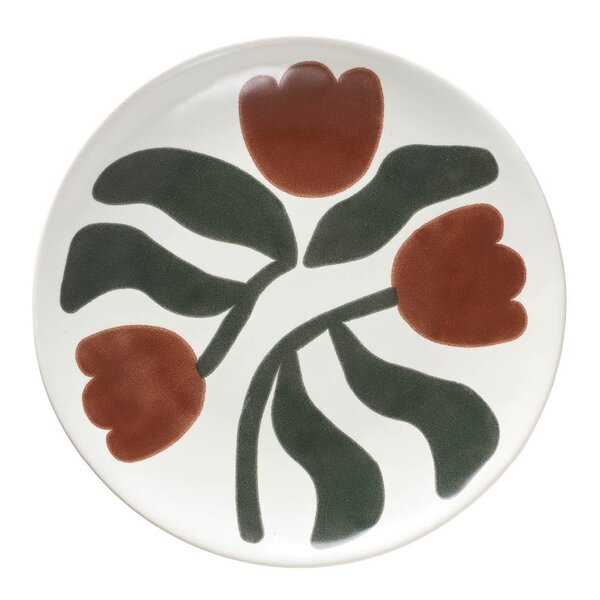 Broste Copenhagen Dora tallerken 26 cm Mocha Bisque/Agave Green