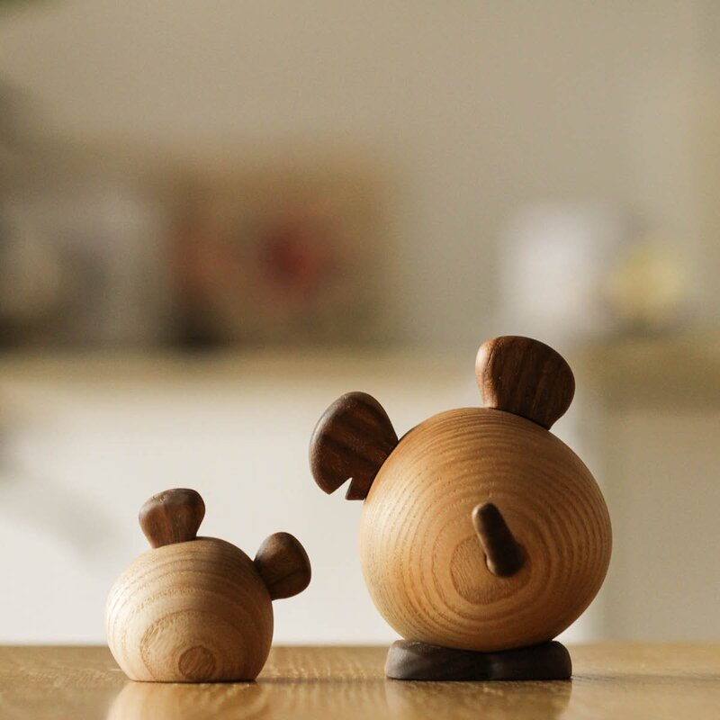 FableWood Sonja mus trefigur 6 cm ask/valnøtt