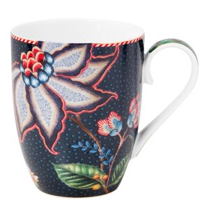 Pip Studio Berry Blues Flowers krus stor 36,5 cl blå