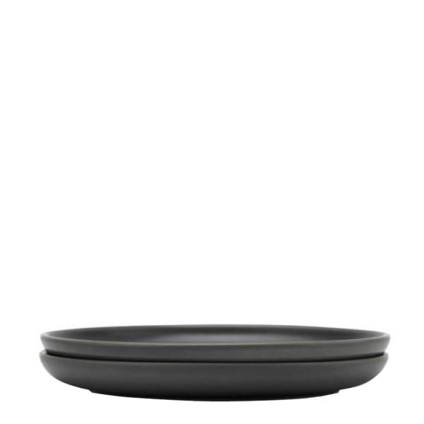Knabstrup Keramik Tavola tallerken 2 stk 22,5 cm mørk grå