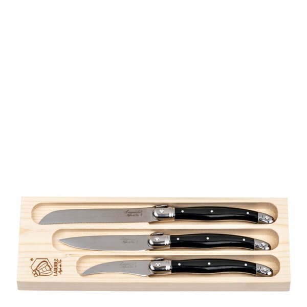 Laguiole Style de Vie Knivsett 3 deler svart