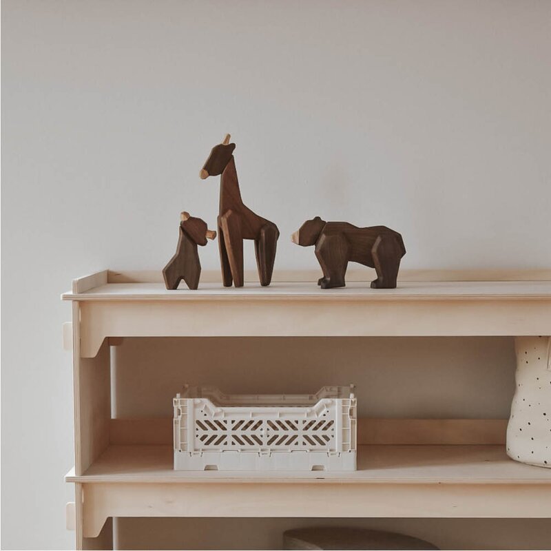 FableWood Giraff trefigur 23 cm valnøtt/ask