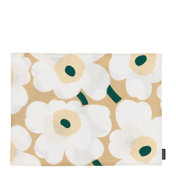 Marimekko - Pieni Unikko dekkebrikke 31x42 cm sand/hvit/smaragdgrønn
