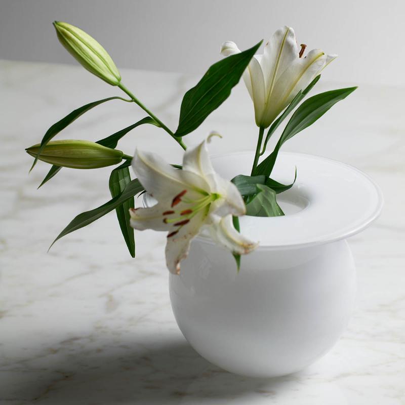 Magnor Boblen vase 12 cm hvit