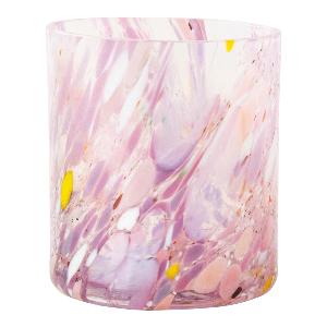 Magnor Swirl drikkeglass/lykt 35 cl rosa multi
