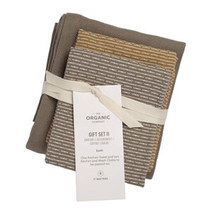 The Organic Company Gavepakke med kjøkkenhåndkle og kjøkkenklut 