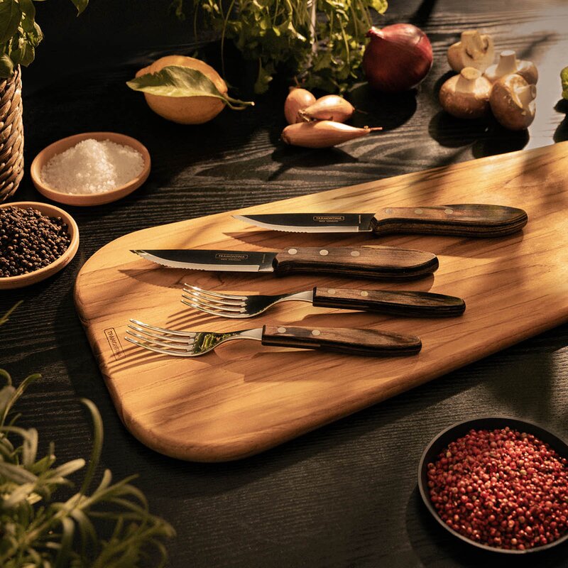 Tramontina BBQ by Hellstrøm biffbestikk 8 deler mørk brun