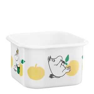 Muurla Mummi emaljeboks med lokk 1L gule epler