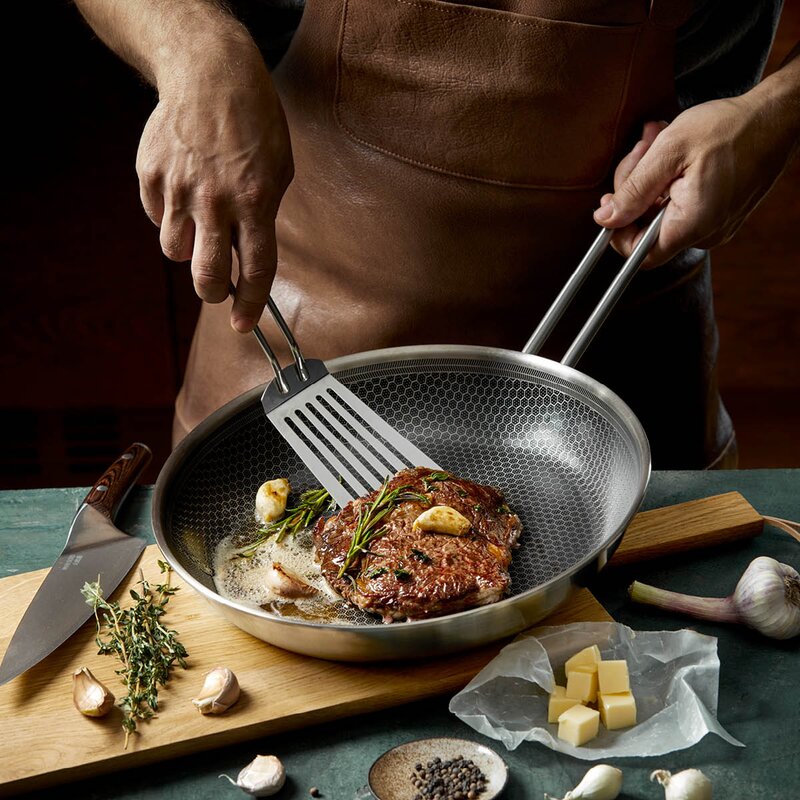 Eva Trio Multi Mosaic keramisk stekepanne 28 cm resirkulert stål