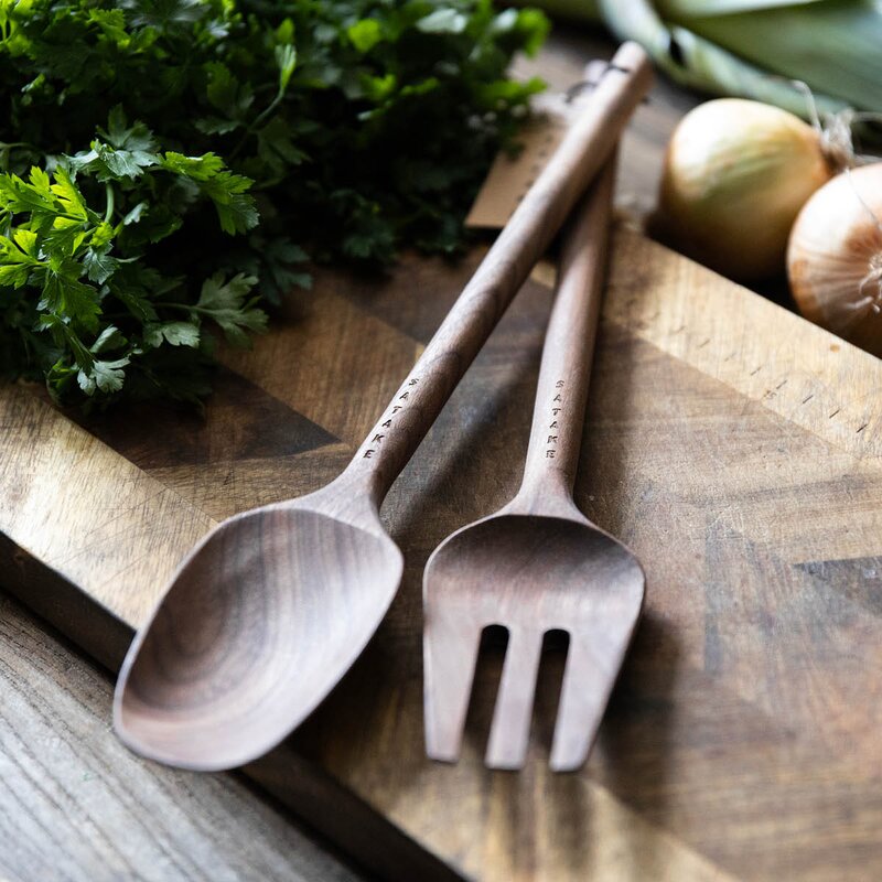 Satake Salatbestikk 33 cm 2 deler valnøtt