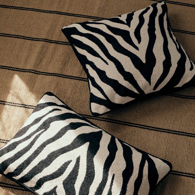 Broste Copenhagen Zebra putetrekk 50x50 cm svart/lys beige