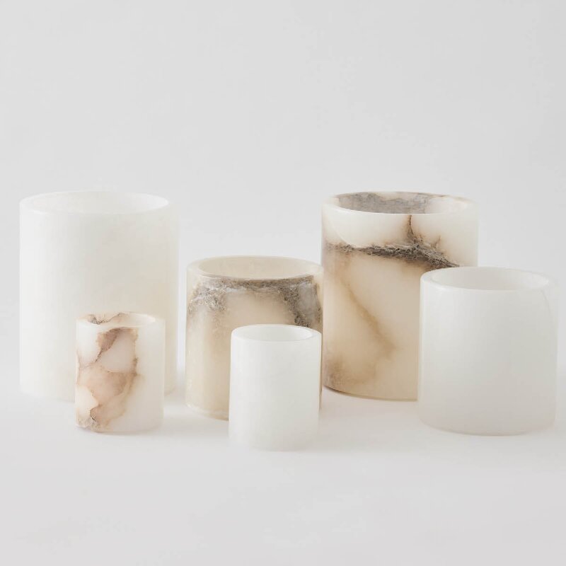 Tell Me More Alabaster telysholder M 12 cm