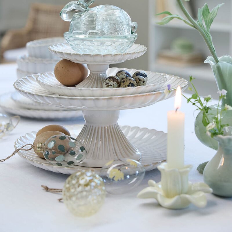 Lene Bjerre Deanne lysestake blomst 5,6 cm offwhite