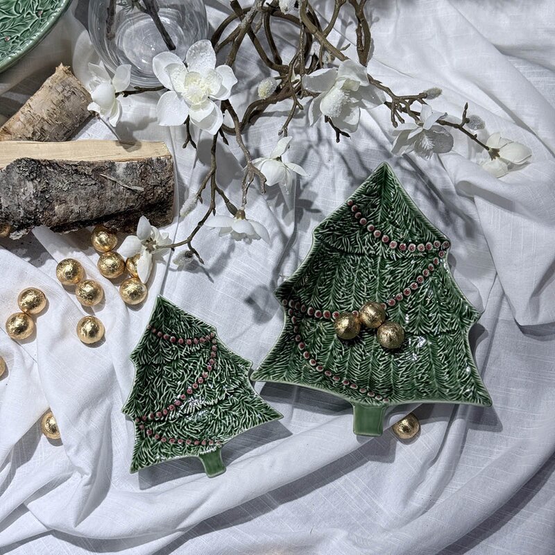 Bordallo Pinheiro Christmas skål 75 cl grønn/rød