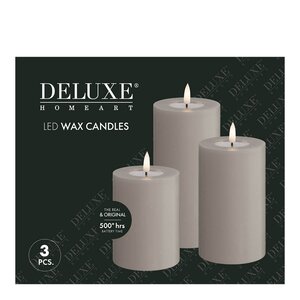 DeluxeHomeart LED kubbelys 3 stk sand