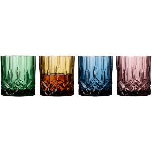 Lyngby Glas Sorrento whiskyglass 32 cl 4 stk assorterte farger