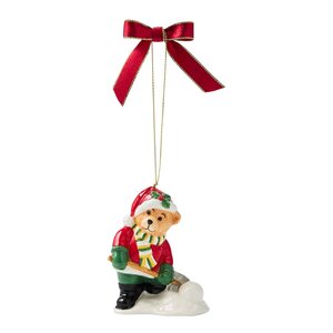 Spode Christmas Tree juletrepynt Teddy Shovelling Snow