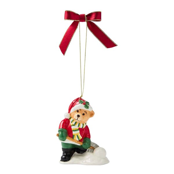 Spode Christmas Tree juletrepynt Teddy Shovelling Snow