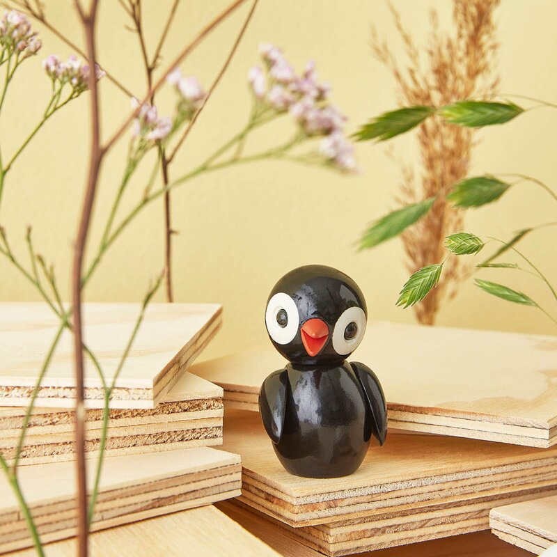 Spring Copenhagen Spring Birds trefigur 6,5 cm bold black