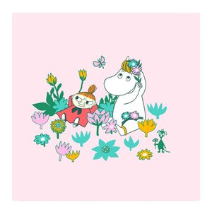 Moomin Mummi servietter 33x33 cm 20 stk Snorkfrøken og Lille My rosa