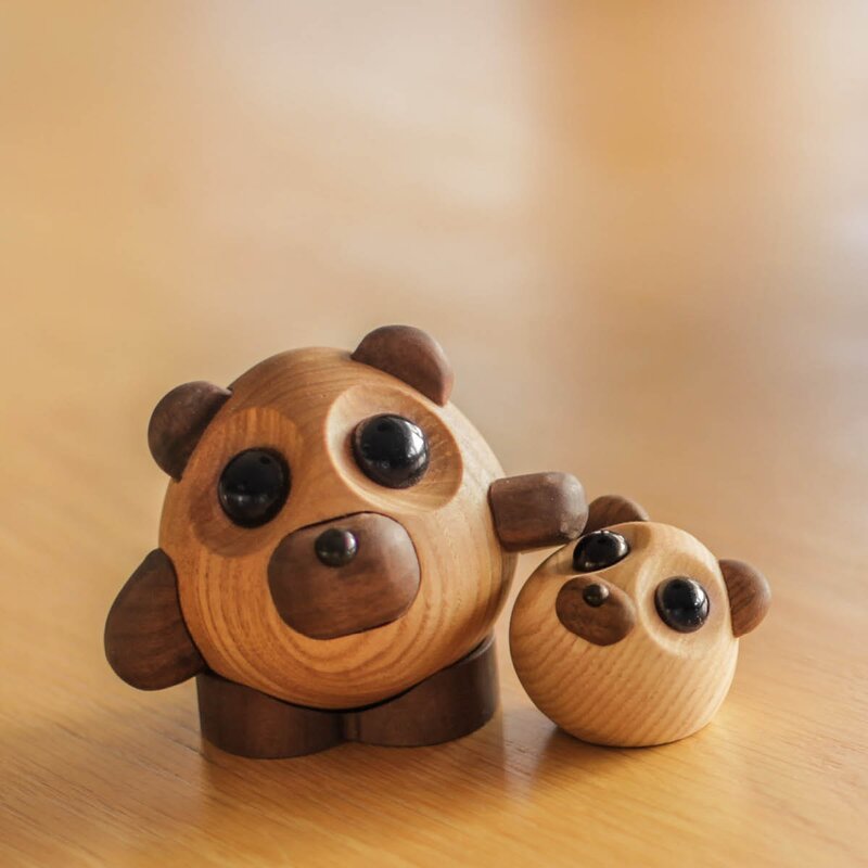 FableWood Yrsa bjørn trefigur 5 cm ask/valnøtt