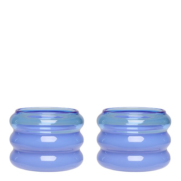 Design Letters Bubble. telysholder 2 stk 5,6 cm blue/milky blue 