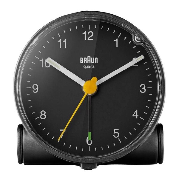 Braun Vekkerklokke analog 6,9 cm svart