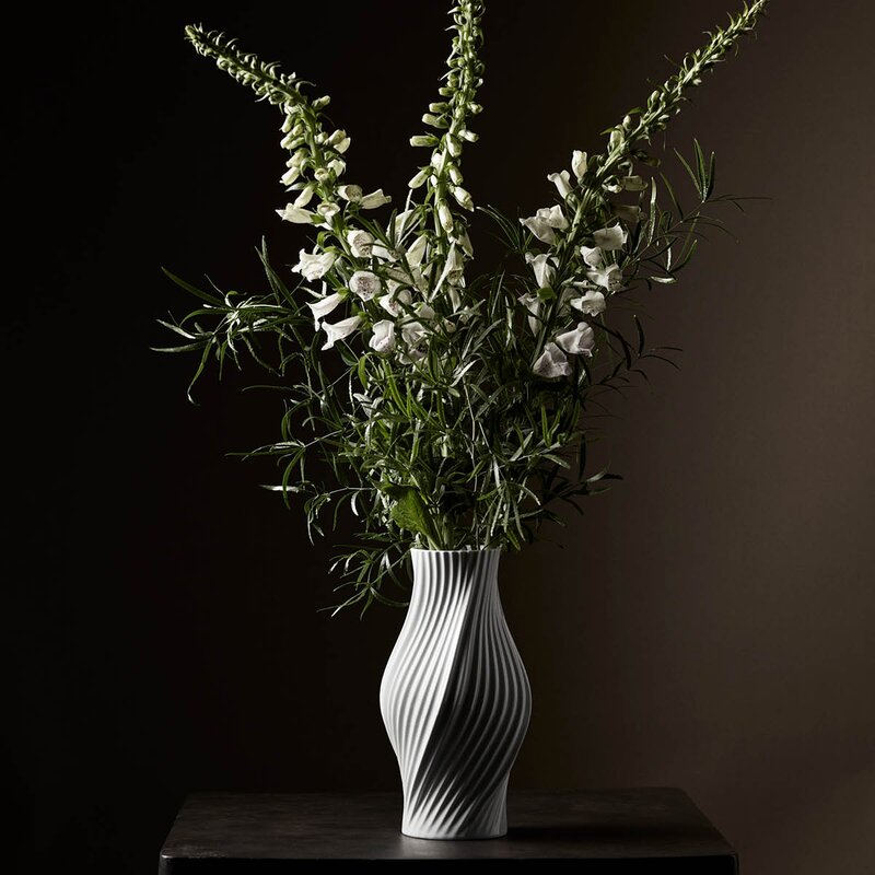Lyngby Porcelæn Twist vase 31 cm hvit