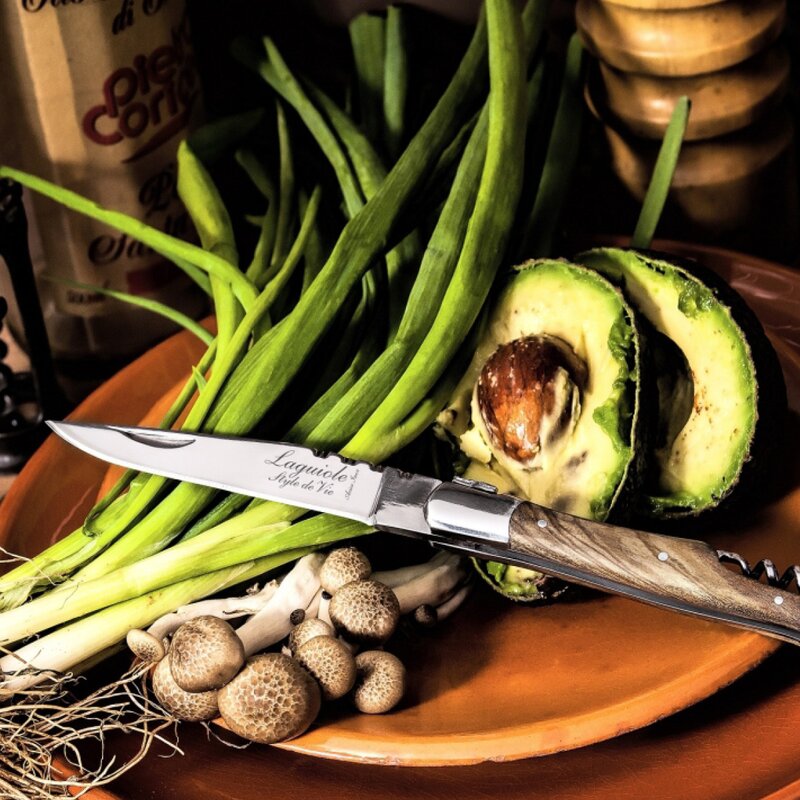 Laguiole Lommekniv med korketrekker olive
