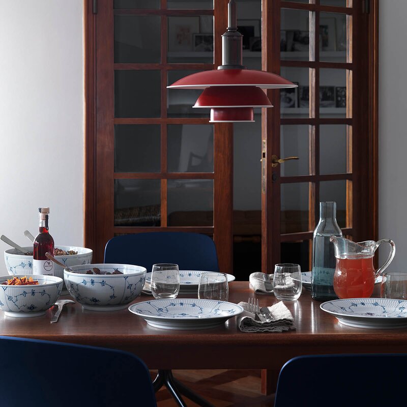 Royal Copenhagen Musselmalt Riflet skål 21 cm