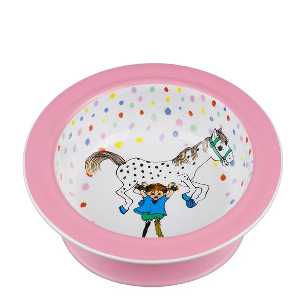 Rätt Start Pippi Langstrømpe tallerken med sugekopp Bursdag hvit