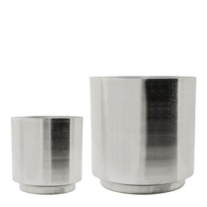 House Doctor Bailey potte 2 deler 14 cm + 20 cm sølvfinish