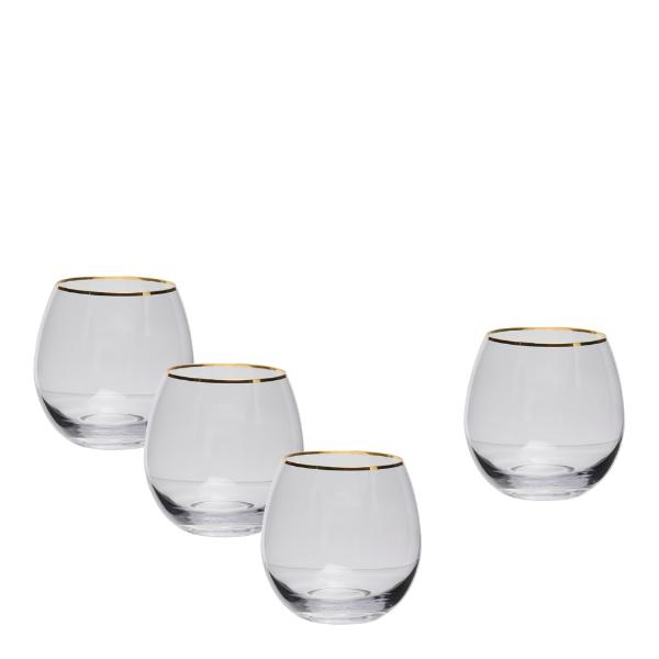 Modern House Soft Grey vannglass 45 cl 4 stk røykgrå/gull