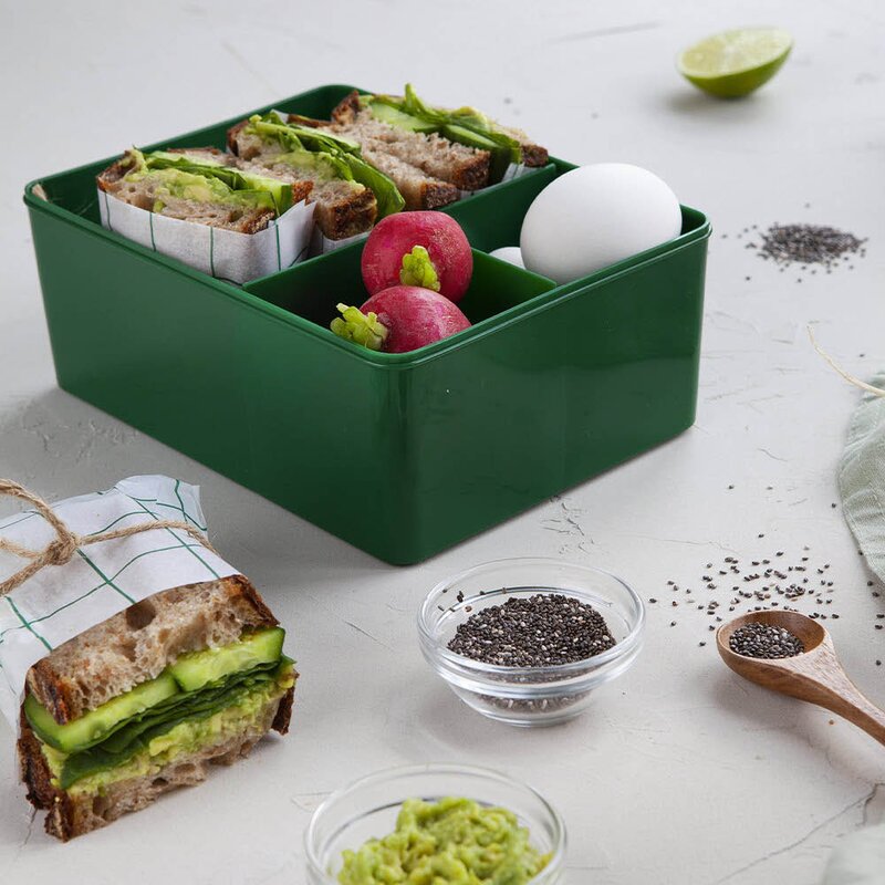 Blafre Matboks i plast treroms 7x14x19 cm Bjørn lys gul/mørk grønn