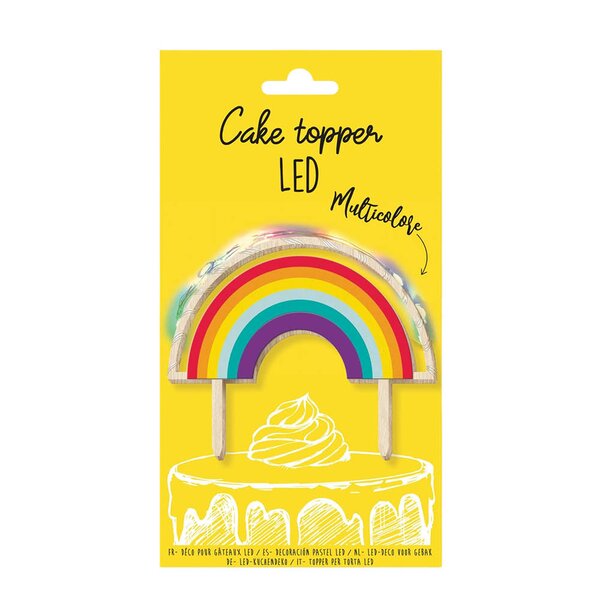 ScrapCooking Love LED-kaketopp regnbue 11x9 cm multi