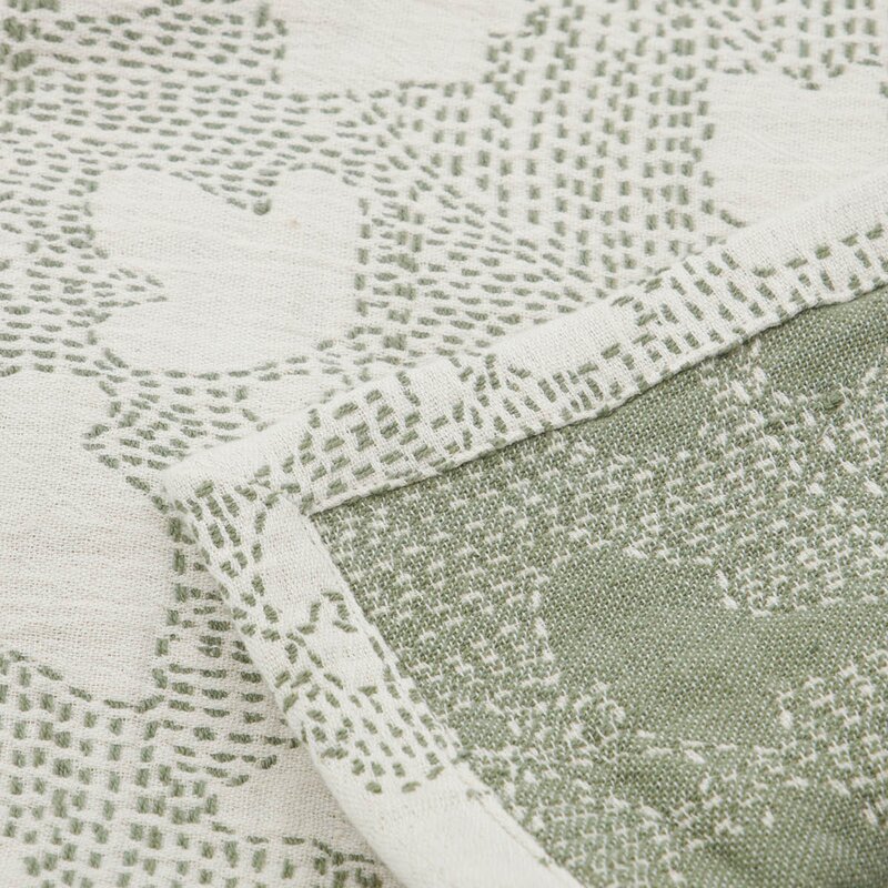 House Doctor Mori sengeteppe i bomull 250x250 cm off-white/khaki