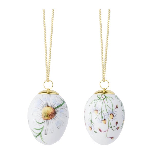 Royal Copenhagen Vårkolleksjon påskeegg 2026 6 cm 2 stk kamilleblomst