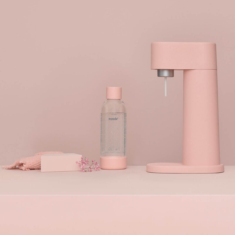 Mysoda Woody kullsyremaskin uten sylinder rosa