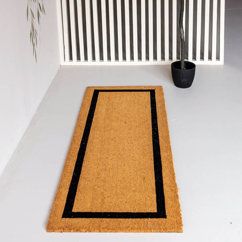 Lone Tepper Grande kokos dørmatte 60x150 cm natur svart