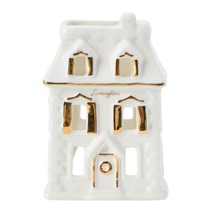 Lexington House lantern lyslykt 9x10 cm hvit/gull